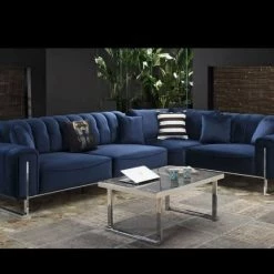 TURKISH Genova Corner Sofa Range In Plush Velvet DUBAI SOFA COLLECTION