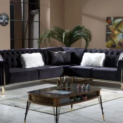 TURKISH Scarlet Corner Sofa Range In Plush Velvet