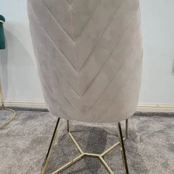 Furniture Imports LTD Yildiz Dining Chair Cream Velvet & Gold Legs REDUCED SALE ITEMS