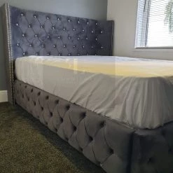 Furniture Imports LTD BED COLLECTION Luxe Curved Wingback Plush Velvet Bed 35 Furniture Imports LTD BED COLLECTION Luxe Curved Wingback Plush Velvet Bed