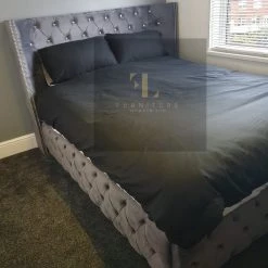 Furniture Imports LTD BED COLLECTION Luxe Curved Wingback Plush Velvet Bed 36 Furniture Imports LTD BED COLLECTION Luxe Curved Wingback Plush Velvet Bed