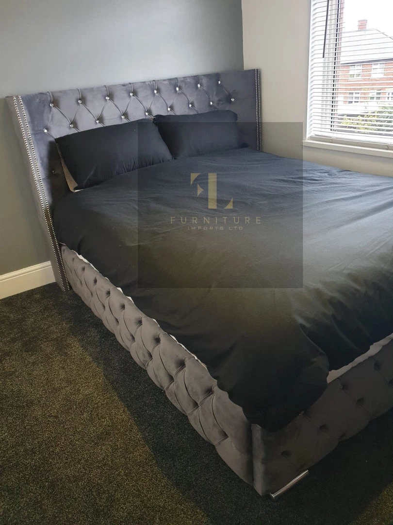 Furniture Imports LTD BED COLLECTION Luxe Curved Wingback Plush Velvet Bed 18 Furniture Imports LTD BED COLLECTION Luxe Curved Wingback Plush Velvet Bed