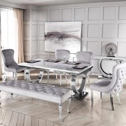 Furnish 365 Arianna Marble Dining Table Only