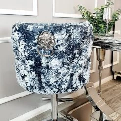 Furnish LUXURY BARSTOOLS Valentino Barstool Lustro Crushed Velvet