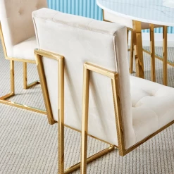 Furniture Imports LTD Atlanta Metal Plating Velvet Dining Chair REDUCED - SALE ITEMS