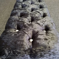 Furniture Imports LTD OTTOMAN BOXES Crushed Velvet Chesterfield FootStool With CRYSTAL DIAMONDS
