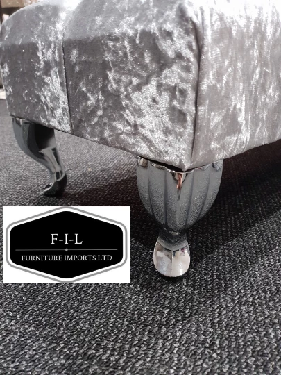 Furniture Imports LTD Crushed Velvet Chesterfield FootStool With CRYSTAL DIAMONDS Pouffe Footstool Living Room Footstool 5 Furniture Imports LTD Crushed Velvet Chesterfield FootStool With CRYSTAL DIAMONDS Pouffe Footstool Living Room Footstool