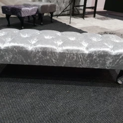 Furniture Imports LTD Crushed Velvet Chesterfield FootStool With CRYSTAL DIAMONDS Pouffe Footstool Living Room Footstool 14 Furniture Imports LTD Crushed Velvet Chesterfield FootStool With CRYSTAL DIAMONDS Pouffe Footstool Living Room Footstool