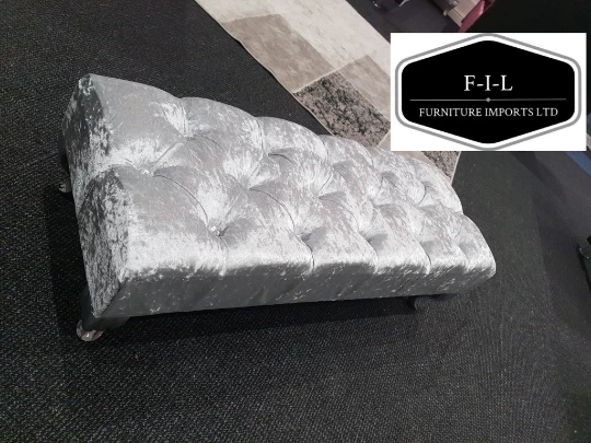 Furniture Imports LTD Crushed Velvet Chesterfield FootStool With CRYSTAL DIAMONDS Pouffe Footstool Living Room Footstool 7 Furniture Imports LTD Crushed Velvet Chesterfield FootStool With CRYSTAL DIAMONDS Pouffe Footstool Living Room Footstool