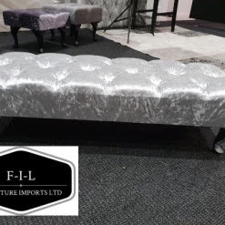 Furniture Imports LTD Crushed Velvet Chesterfield FootStool With CRYSTAL DIAMONDS Pouffe Footstool Living Room Footstool 16 Furniture Imports LTD Crushed Velvet Chesterfield FootStool With CRYSTAL DIAMONDS Pouffe Footstool Living Room Footstool