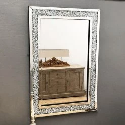 Vibrant 85 Gatsby Full Crystal Framed Mirror 80 X 120cm MIRRORED FURNITURE