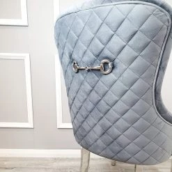 Furniture Imports LTD Kate Dining Chair ALL COLOURS With Chrome Clasp & Quilted Back