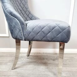 Furniture Imports LTD Kate Dining Chair ALL COLOURS With Chrome Clasp & Quilted Back