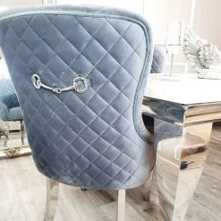 Furniture Imports LTD Kate Dining Chair ALL COLOURS With Chrome Clasp & Quilted Back