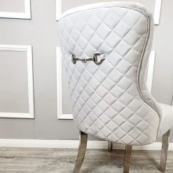 Furniture Imports LTD Kate Dining Chair ALL COLOURS With Chrome Clasp & Quilted Back