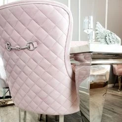 Furniture Imports LTD Kate Dining Chair ALL COLOURS With Chrome Clasp & Quilted Back