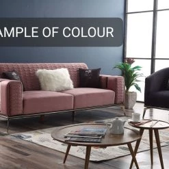 Furniture Imports LTD Amara Sofa 3+2 Pink Plush Velvet SALE ITEMS