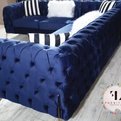 TURKISH DUBAI SOFA COLLECTION Hermes Corner Sofa Plush Velvet