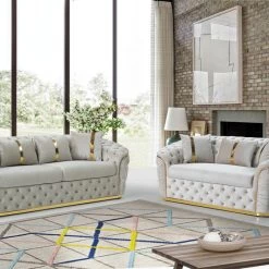 Furniture Imports LTD DUBAI SOFA COLLECTION Ambassador 3+2 Seater Plush Velvet