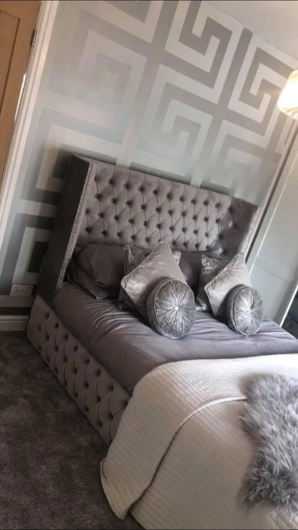 Furniture Imports LTD BED COLLECTION Luxe Curved Wingback Plush Velvet Bed 14 Furniture Imports LTD BED COLLECTION Luxe Curved Wingback Plush Velvet Bed