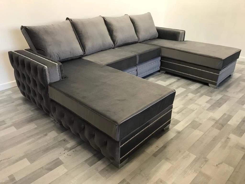 Velvetsofa SOFAS Ambassador Premium Velvet Double Chaise Corner Sofa Suite 9 Velvetsofa SOFAS Ambassador Premium Velvet Double Chaise Corner Sofa Suite