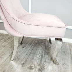 Furnish 365 DINING CHAIRS Sandhurst Dining Chair Plush Velvet - Grey - Silver - Pink