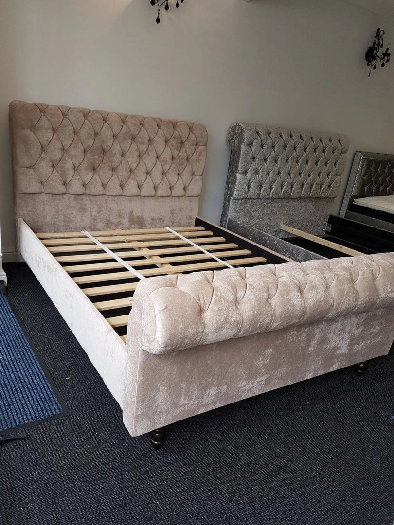 BESPOKEZ Santiago Plush Velvet Bedstead 7 BESPOKEZ Santiago Plush Velvet Bedstead