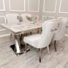 Furniture Imports LTD ALL DINING TABLE SET Xavier Marble Dining Table + Kate Dining Chairs