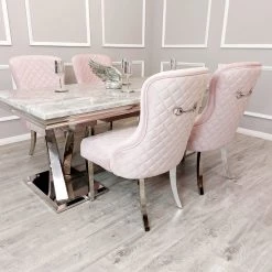 Furniture Imports LTD ALL DINING TABLE SET Xavier Marble Dining Table + Kate Dining Chairs
